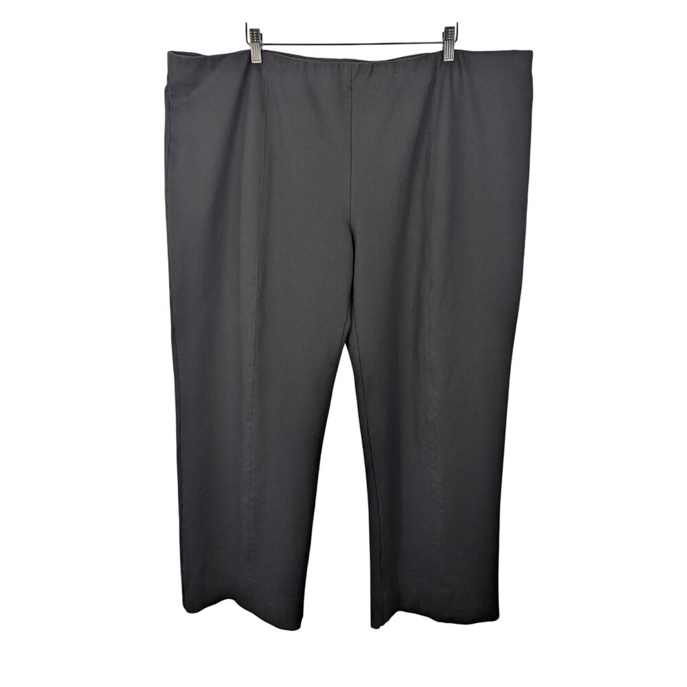 Misook Black Stretch High Rise Straight Leg Pull-On Pants